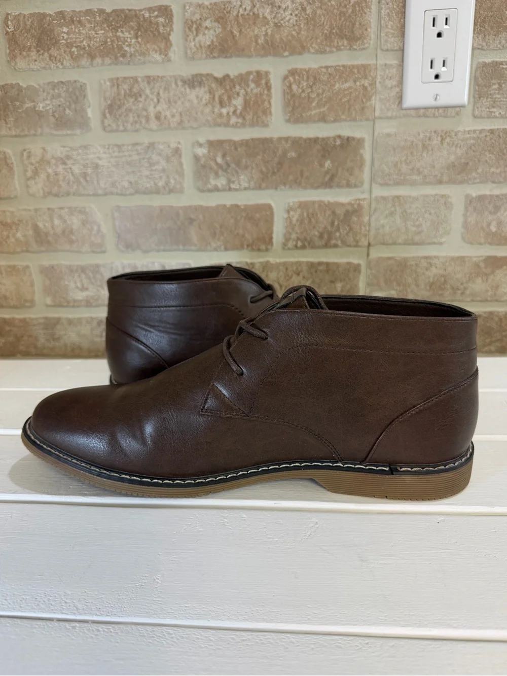 London Fog Blackburn Chukka Boots Brown Leather Lace-Up Ankle Boots Men’s 10.5M